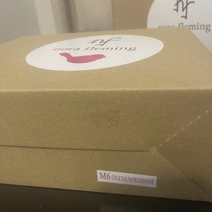 Nora Fleming retired pearl dot stoneware  M6 Cocktail Napkin/Candy Dish